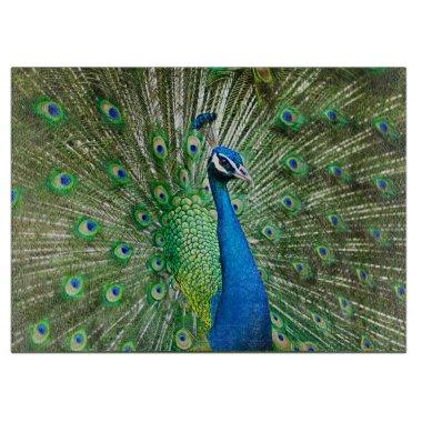 Peacock's Pride Glass Cutting Board