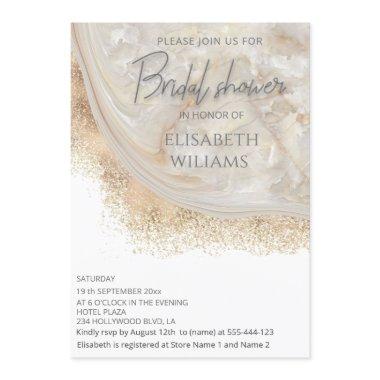 Pearl rose gold marble agate calligraphy Invitations