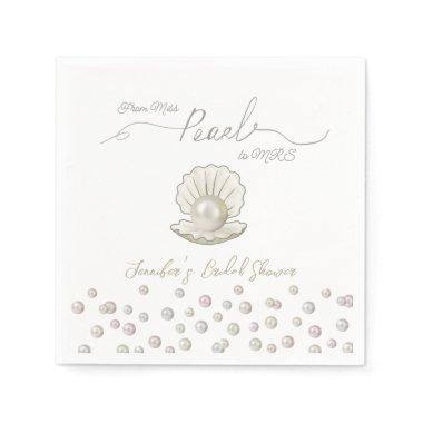 Pearl & Shell Pearlcore Miss to MRS Bridal Shower Napkins