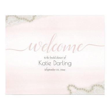 Pearls and Lace Bridal Welcome Sign