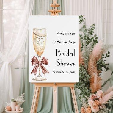 Pearls and Prosecco bow  welcome Foam Board