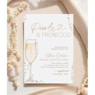 Pearls and Prosecco Bridal Shower, Bridal Brunch Invitations