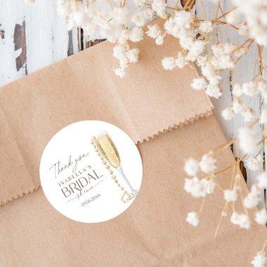 Pearls And Prosecco  Classic Round Sticker