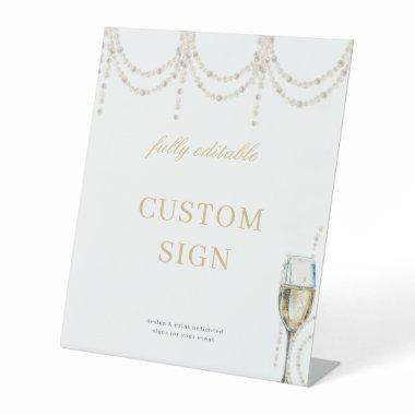 Pearls and Prosecco Bridal Shower Custom Sign
