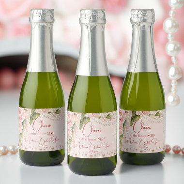 Pearls and prosecco  favors sparkling wine label