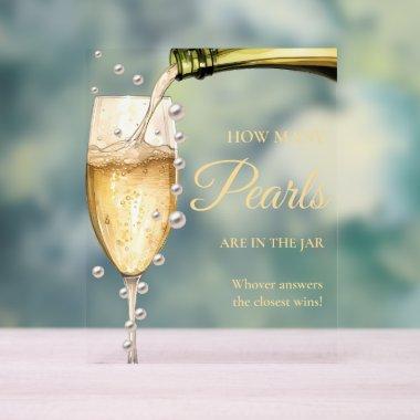 Pearls And Prosecco  How many Pearls Acrylic Sign