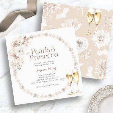 Pearls and Prosecco Bridal Shower Invitations