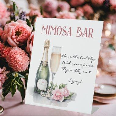Pearls And Prosecco  Mimosa Bar Pedestal Sign