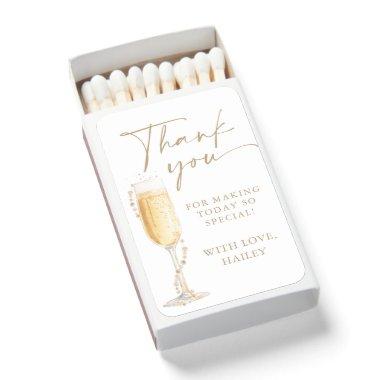 Pearls and Prosecco  Thank You Tag Matchboxes