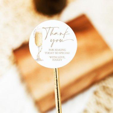 Pearls and Prosecco  Thank YouSticker Classic Round Sticker