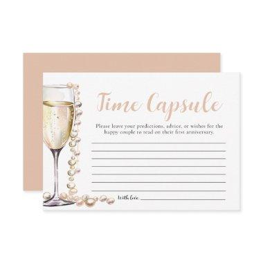 Pearls and Prosecco Bridal Shower Time Capsule Enclosure Invitations