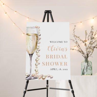 Pearls and Prosecco Bridal Shower Welcome Sign