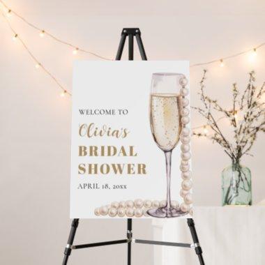 Pearls and Prosecco Bridal Shower Welcome Sign