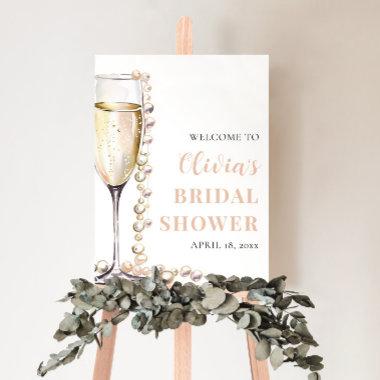 Pearls and Prosecco Bridal Shower Welcome Sign