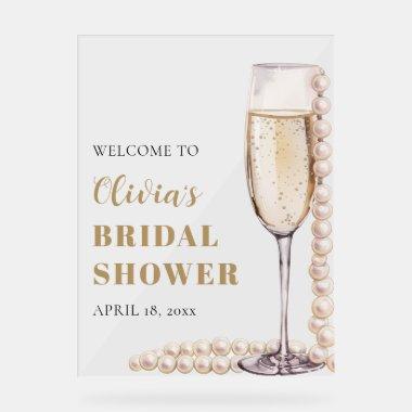 Pearls and Prosecco  Welcome Sign