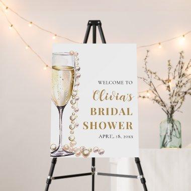 Pearls and Prosecco Bridal Shower Welcome Sign