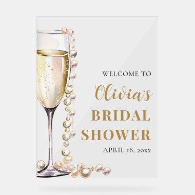 Pearls and Prosecco  Welcome Sign