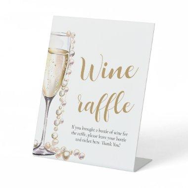 Pearls and Prosecco  Wine Raffle Game Pedestal Sign