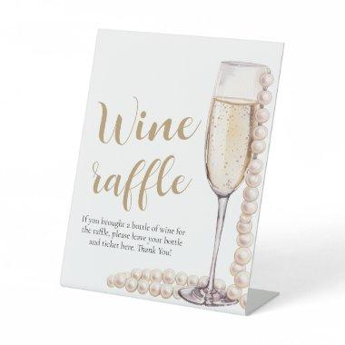 Pearls and Prosecco  Wine Raffle Game Pedestal Sign