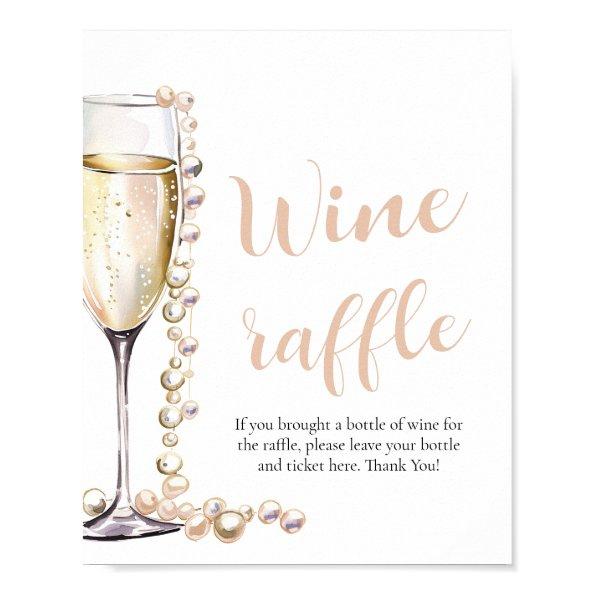 Pearls and Prosecco  Wine Raffle Game Poster