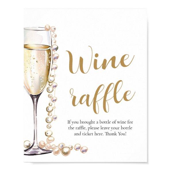 Pearls and Prosecco  Wine Raffle Game Poster