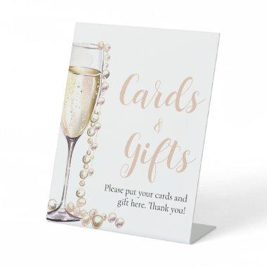 Pearls and Prosecco Champagne Invitations And Gifts Sign