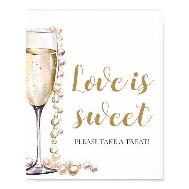 Pearls and Prosecco Champagne Love is Sweet Sign