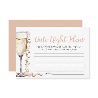 Pearls and Prosecco Date Night Ideas Bridal Shower Enclosure Invitations