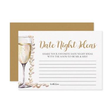 Pearls and Prosecco Date Night Ideas Bridal Shower Enclosure Invitations