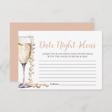 Pearls and Prosecco Date Night Ideas Bridal Shower Invitations