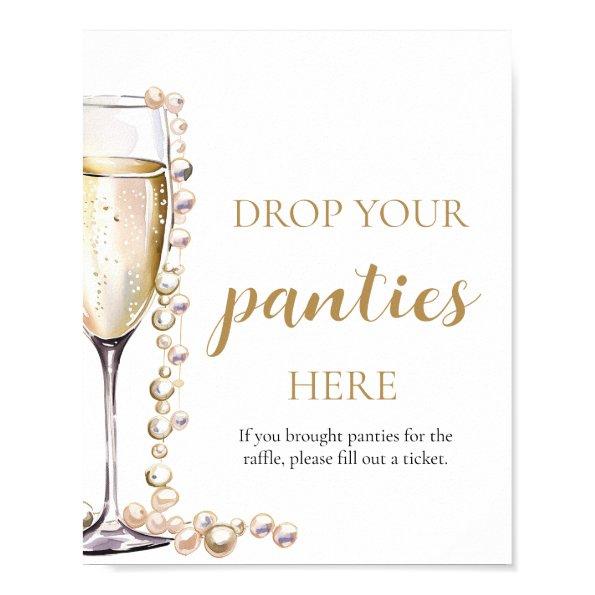 Pearls and Prosecco Drop Your Panties Game Sign
