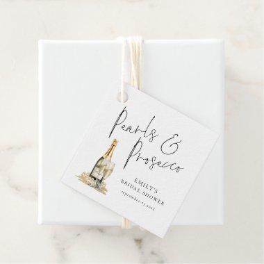 Pearls and Prosecco Elegant Script  Favor Tags