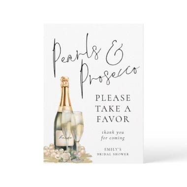 Pearls and Prosecco Favor  Sign
