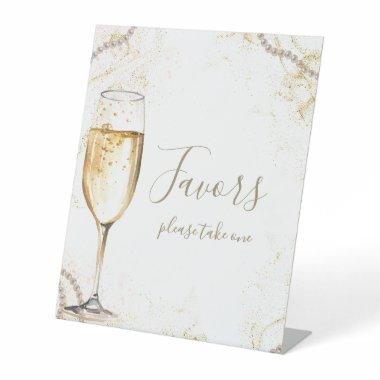 Pearls and Prosecco Favors Pedestal Sign