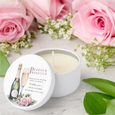 Pearls And Prosecco Floral Elegant  Mini Candle Favors
