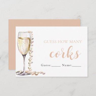 Pearls and Prosecco Guess How Many Corks Game Enclosure Invitations