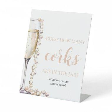 Pearls and Prosecco Guess How Many Corks Game Pedestal Sign