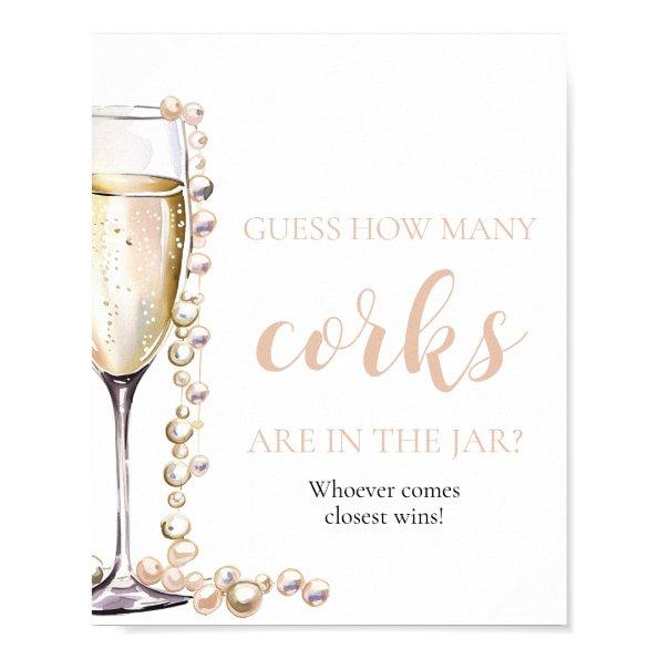 Pearls and Prosecco Guess How Many Corks Game Poster