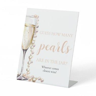 Pearls and Prosecco Guess How Many Pearls Game Pedestal Sign