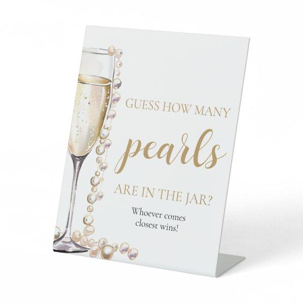 Pearls and Prosecco Guess How Many Pearls Game Pedestal Sign