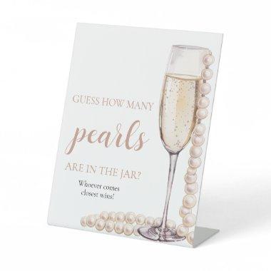 Pearls and Prosecco Guess How Many Pearls Game Pedestal Sign