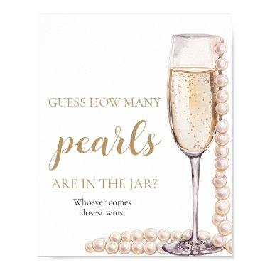 Pearls and Prosecco Guess How Many Pearls Game Poster