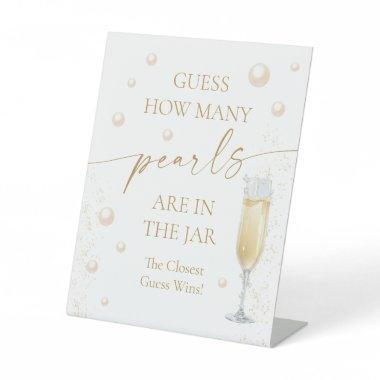 Pearls and Prosecco Guess How Many Pearls Pedestal Sign