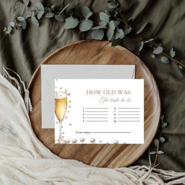 Pearls and Prosecco How Old Was the Bride Game Enclosure