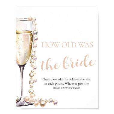 Pearls and Prosecco How Old was the Bride Game Poster
