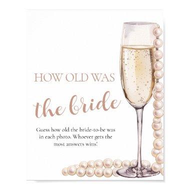 Pearls and Prosecco How Old was the Bride Game Poster