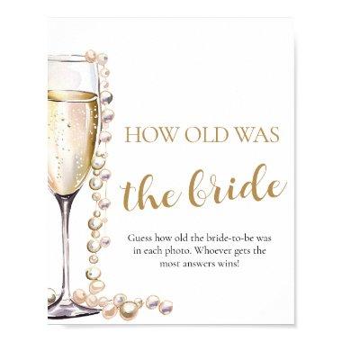 Pearls and Prosecco How Old was the Bride Game Poster