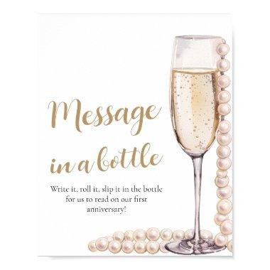 Pearls and Prosecco Message In A Bottle Sign Game