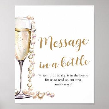 Pearls and Prosecco Message In A Bottle Sign Game