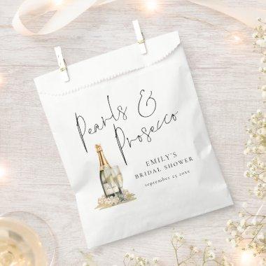 Pearls and Prosecco Modern Script  Favor Bag